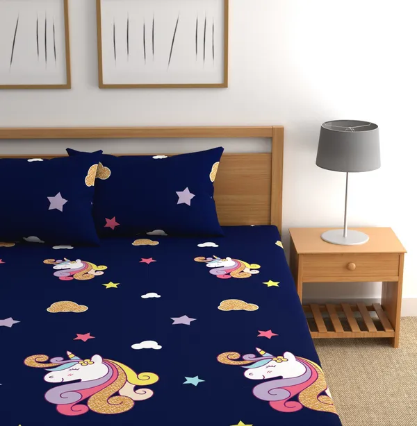 KIDS_CARTOON_Premium_Fitted_KIDS_Bedsheet_with_2_Pillow_Covers_(72X78X_Up_to_10_Inches)_&_360_Degree_Elasticated
