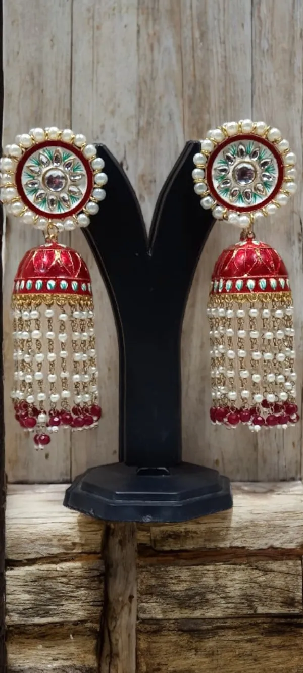 Premium_Mahroon_Long_Jhumki_Earring