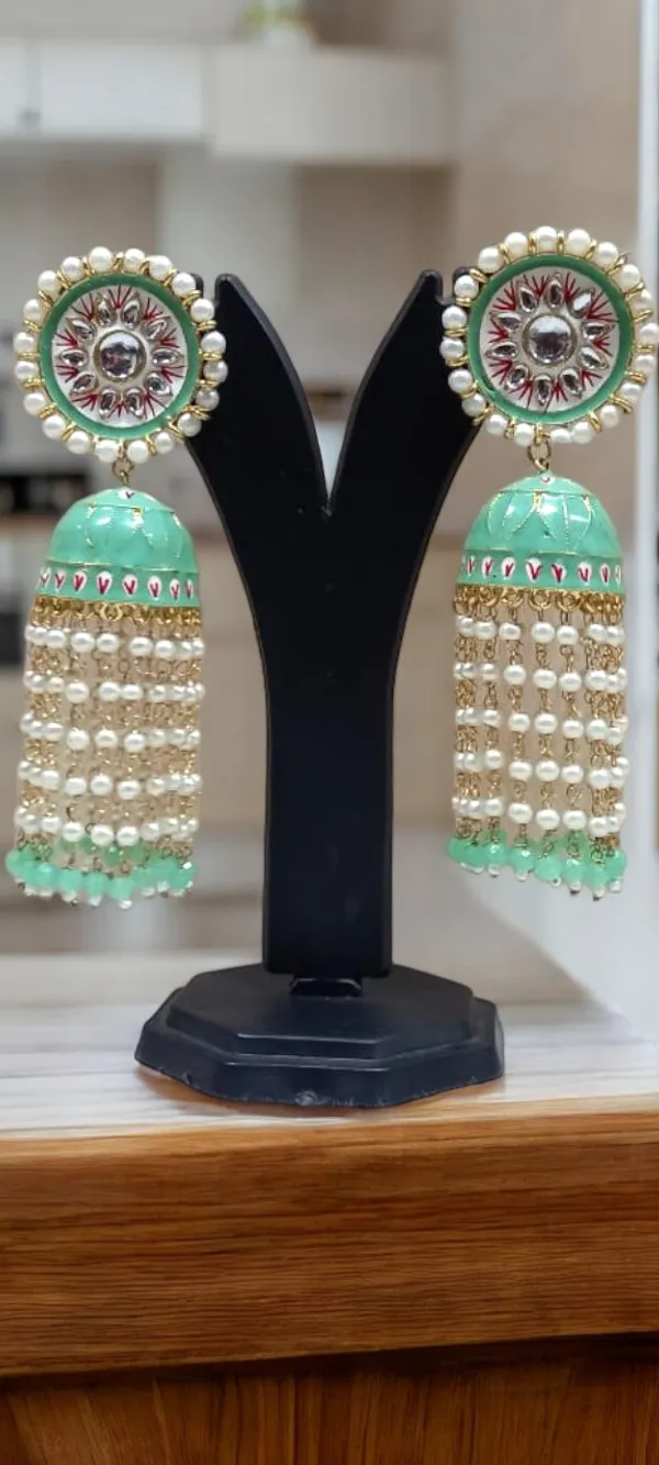 Premium_Mint_Jhumki_Earring