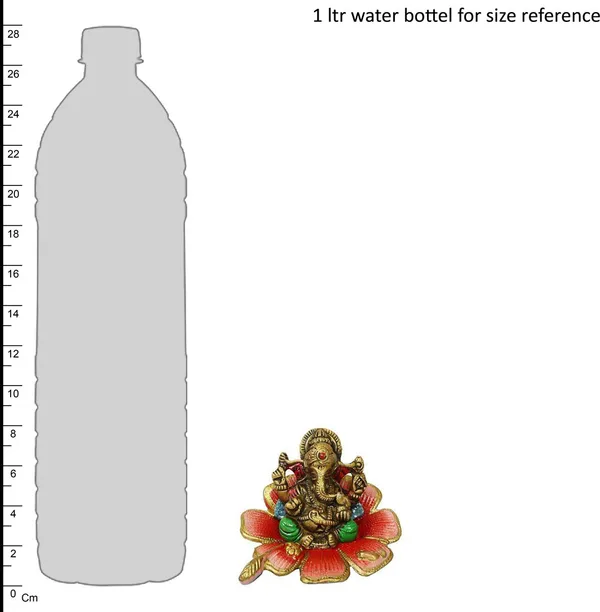 Gifts_Metal_Ganesh_On_Multi_Color_Leaf_(12_X12_X_8_Cm)_Decorative_Showpiece_-_8_Cm_(Aluminium)