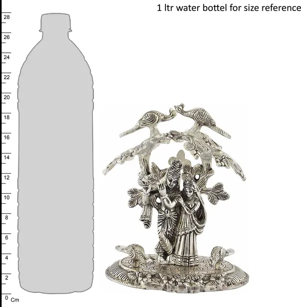 Radha_Krishna_Playing_Flute_Under_Tree_God_Idols_Silver_Oxidized_Finish_For_Home_Decor_Exclusive_Gift_For_Diwali