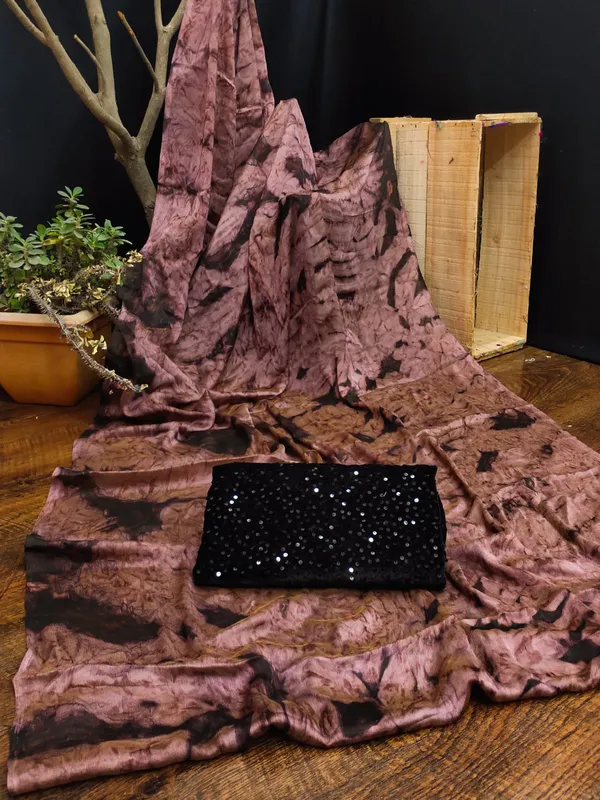 Printed_Brown_Summer_Chiffon_Prizam_Saree
