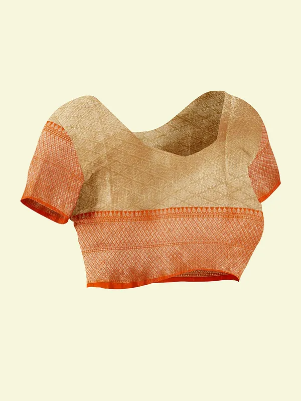 Beige_Cotton_Blend_Banarasi_Sarees_For_Women