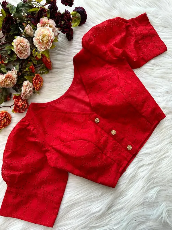 Red_Pure_Cotton_Hakoba_Blouse