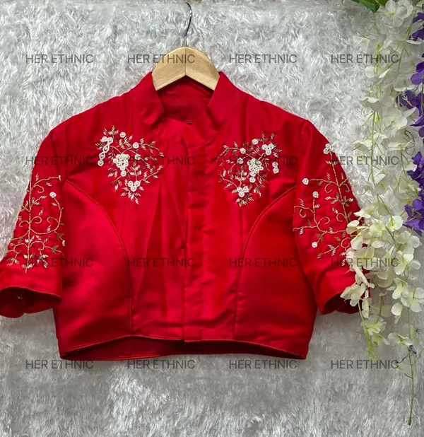 Red_Pure_Silk_With_Heavy_Pure_Hand_Work_Blouse