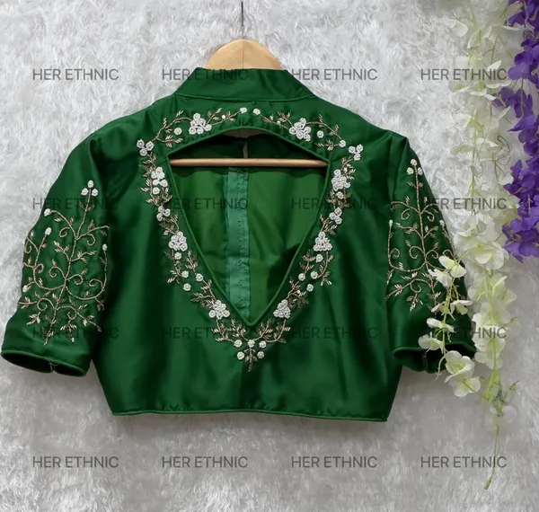 Green_Pure_Silk_With_Heavy_Hand_Work_Blouse