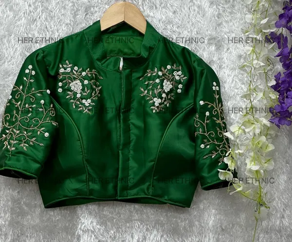 Jungle Green Hand Work Blouse main image 0