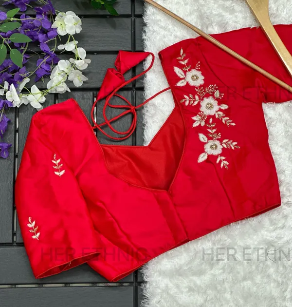Red_Pure_Silk_With_Heavy_Pure_Hand_Work_Blouse