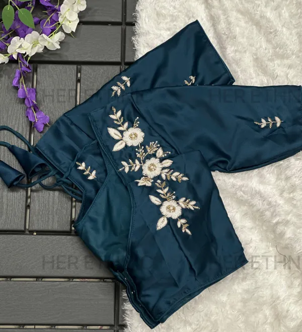 Royal_Blue_Pure_Silk_With_Heavy_Pure_Hand_Work_Blouse