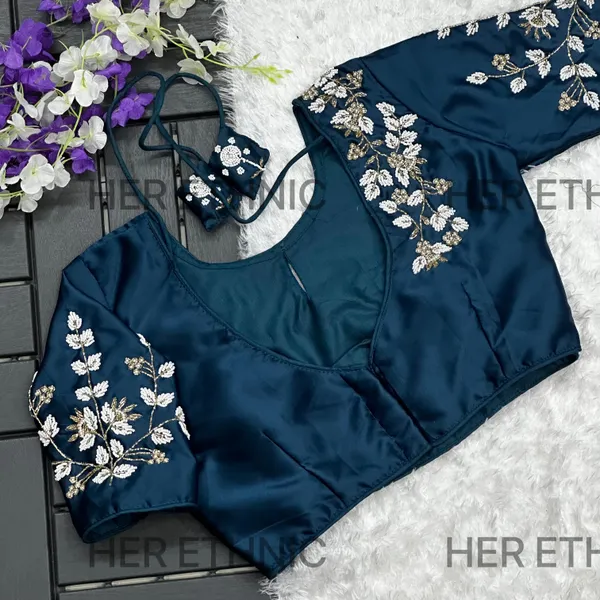 Morpeach_Pure_Silk_Handmade_Work_Collar_Style_Blouse