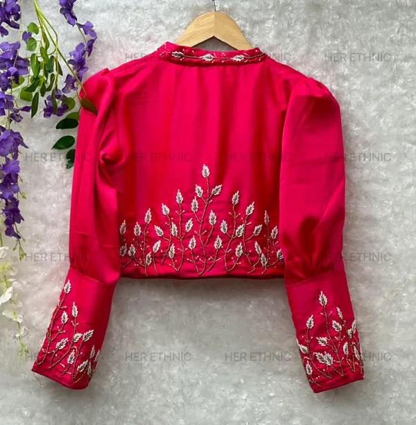 Pink_Pure_Silk_Handmade_Work_Collar_Style_Blouse