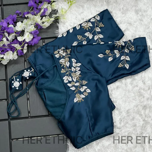 Morpeach_Pure_Silk_Handmade_Work_Collar_Style_Blouse