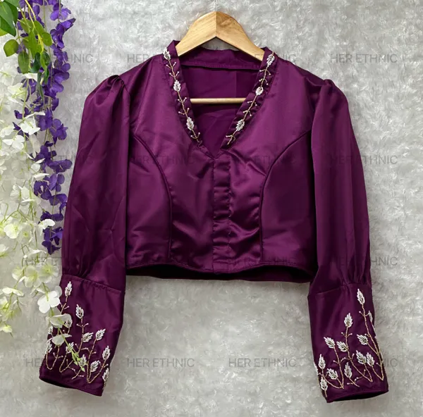 Purple_Purple_Pure_Silk_Handmade_Work_Collar_Style_Blouse