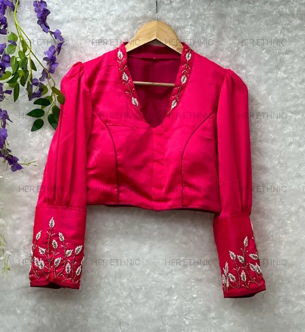 Pink_Pure_Silk_Handmade_Work_Collar_Style_Blouse