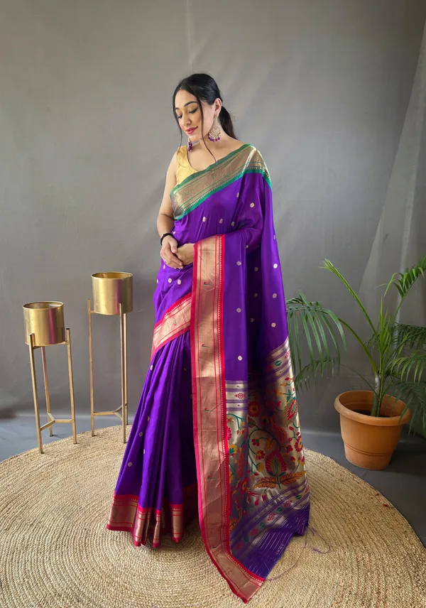 Purple_Paithani_Silk_Woven_Saree