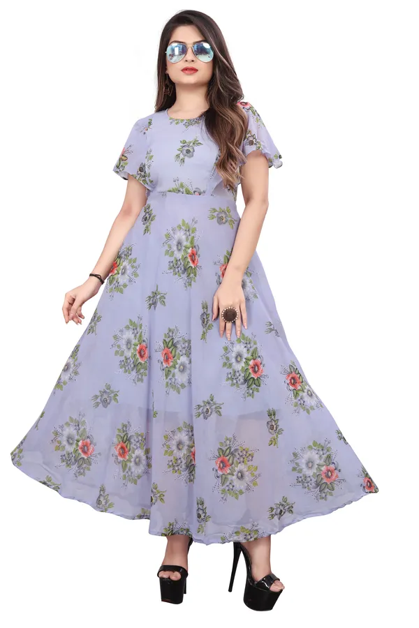 Purple_Regular_Flared_Sleeves_Georgette_Short_Sleeve_Stitched_Long_Gown_For_Women