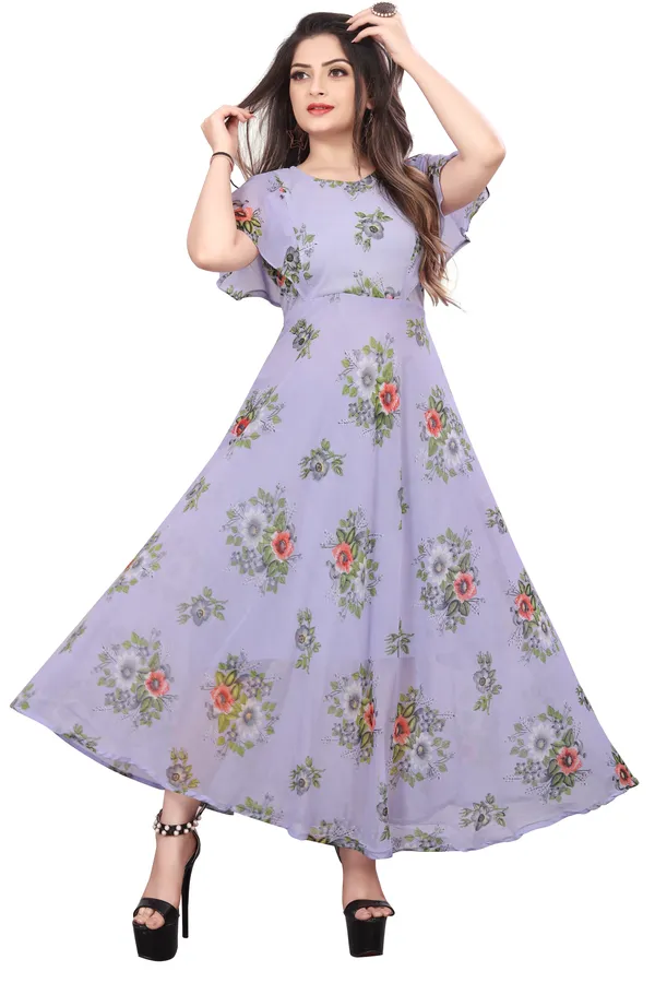 Purple_Regular_Flared_Sleeves_Georgette_Short_Sleeve_Stitched_Long_Gown_For_Women
