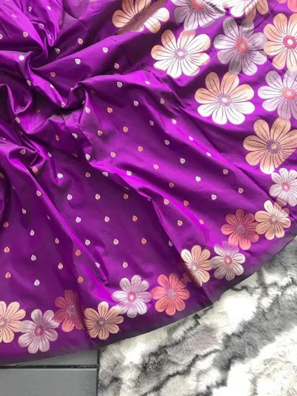 Purple_Shiny_Soft_Silk_Gold_Copper_Silver_Zari_Saree_with_Blouse_For_Women