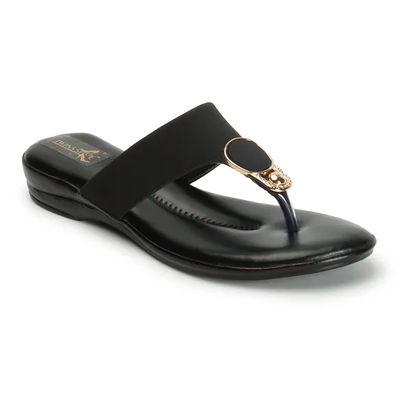 Casual_Buckle_Flat_Slippers_(Black)