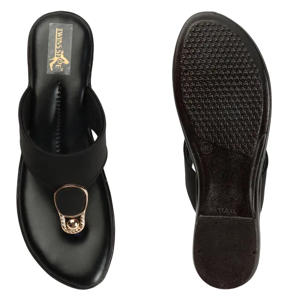 Casual_Buckle_Flat_Slippers_(Black)