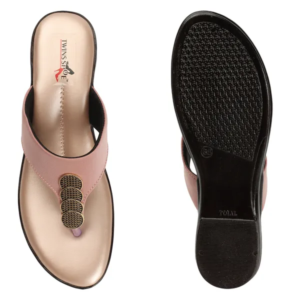 Casual_Buckle_Flat_Slippers_(Peach)