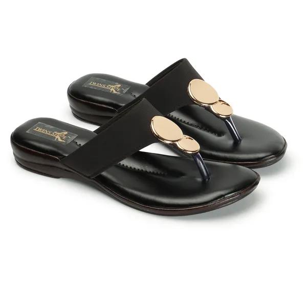 Casual_Buckle_Flat_Slippers_(Black)