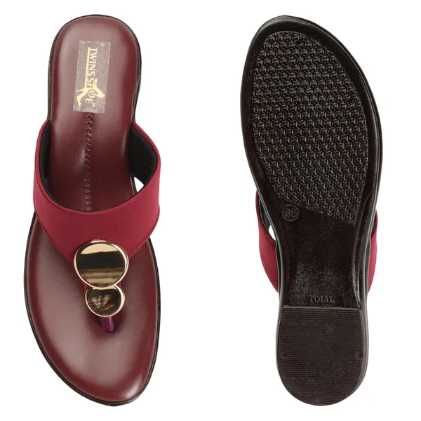 Casual_Buckle_Flat_Slippers_(Cherry)