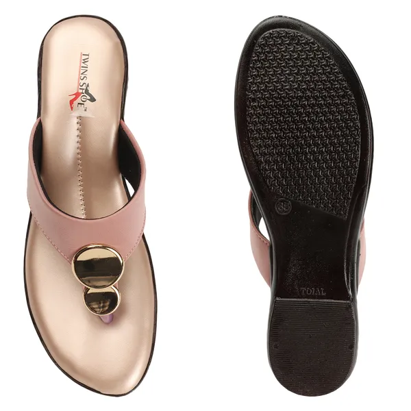Casual_Buckle_Flat_Slippers_(Peach)