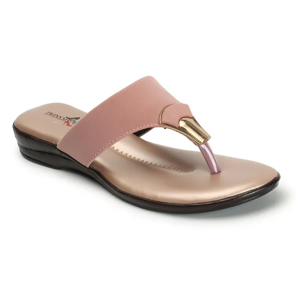 Casual_Pink_Buckle_Strap_Flat_Slippers_(Peach)