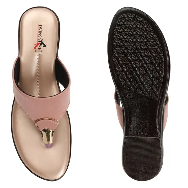 Casual_Pink_Buckle_Strap_Flat_Slippers_(Peach)