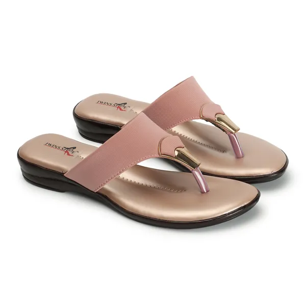 Casual_Pink_Buckle_Strap_Flat_Slippers_(Peach)