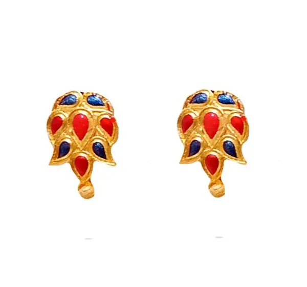 Assamese_Traditional_Gold_Plated_Red_Blue_Minakari_Dugdugi_Tassel_Jewellery_Set_For_Women