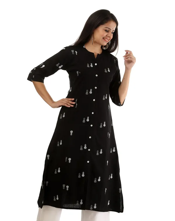 Black_Cotton_Printed_A-Line_Kurta