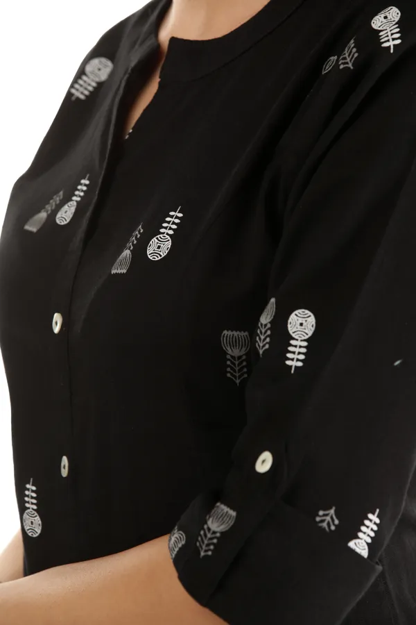 Black_Cotton_Printed_A-Line_Kurta