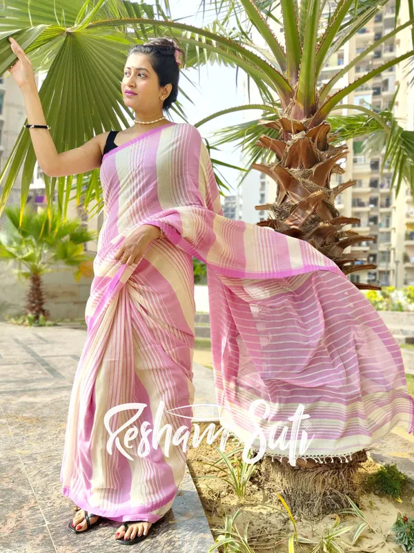 Butter_Cream_&_Mauve_Handwoven_Cotton_Jamdani_Saree-Sesher_Kabita