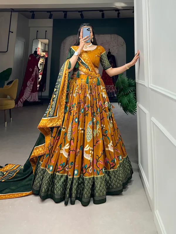 Mustard_Premium_&_Elegant_Dola_Silk_Lehenga_Choli_For_Women