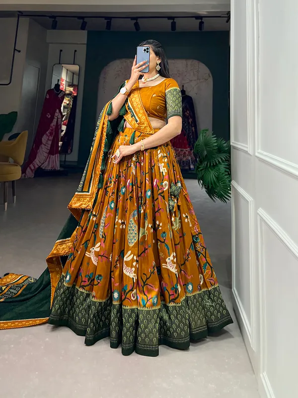 Mustard_Premium_&_Elegant_Dola_Silk_Lehenga_Choli_For_Women