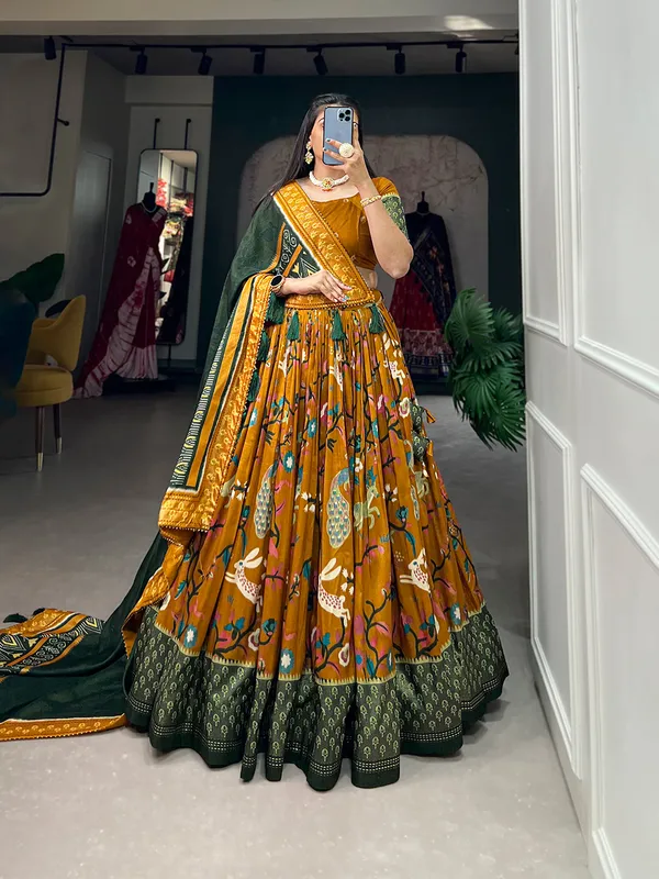 Mustard_Premium_&_Elegant_Dola_Silk_Lehenga_Choli_For_Women
