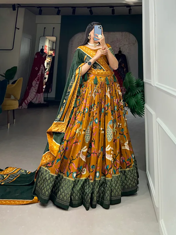 Mustard_Premium_&_Elegant_Dola_Silk_Lehenga_Choli_For_Women