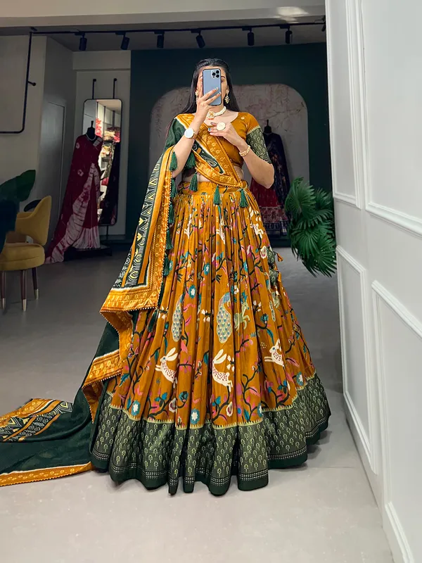 Mustard_Premium_&_Elegant_Dola_Silk_Lehenga_Choli_For_Women
