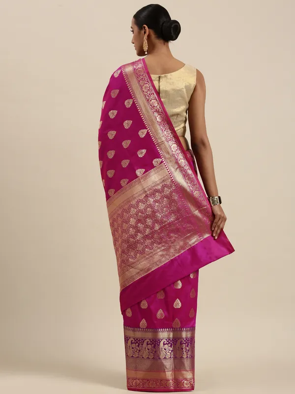 Purple_Cotton_Blend_Banarasi_Sarees_For_Women