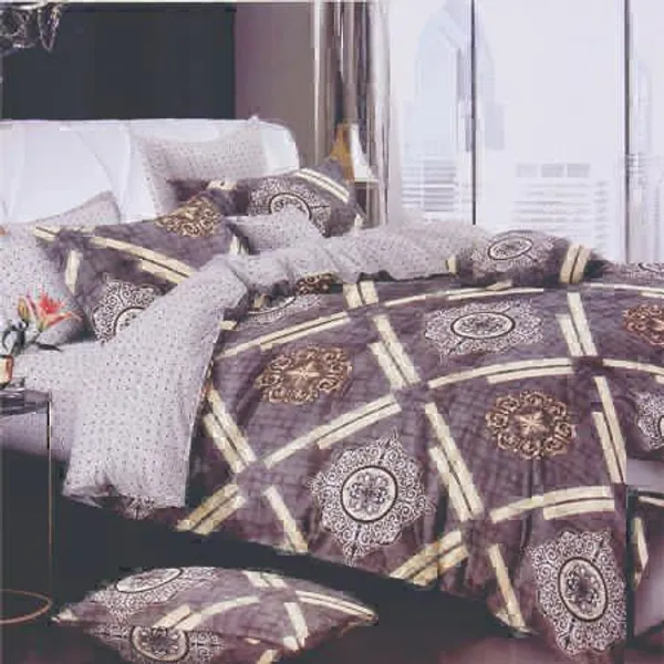 BROWN_Pure_Cotton_Bedsheet_Two_Pillow_Covers_Included_90X96_inches