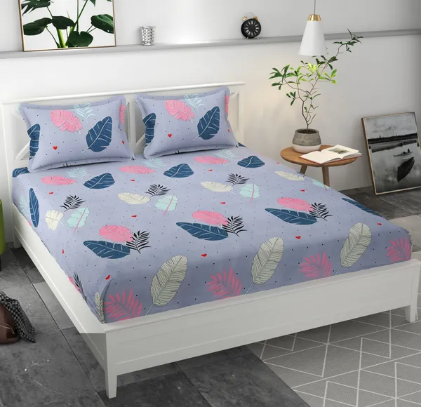 SKY_BLUE_Pure_Cotton_Bedsheet_Two_Pillow_Covers_Included_90X100_Inches