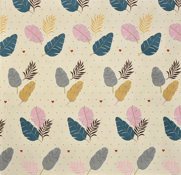 Beige_Floral_Printed_Cotton_250_TC_Queen_Fitted_Bedsheet_with_2_Pillow_Covers