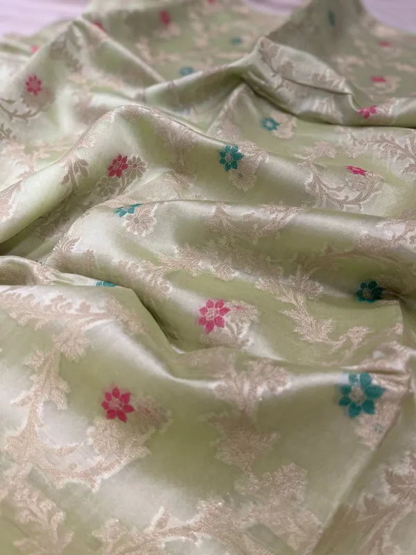 Humairah_Pure_Handloom_Light_Green_Dupion_Silk_Tilfi_Mina_Zari_Jaal_with_Skirt_Golden_Zari_Border_and_Pista_Green_Blouse
