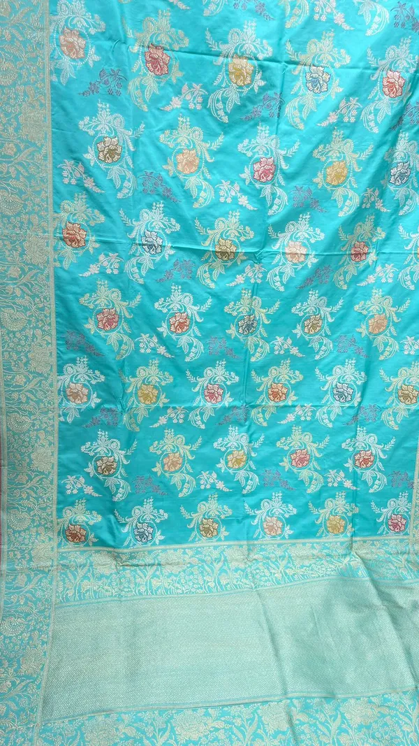 Humairah_Pure_Handloom_Katan_Silk_Minakari_Kadhwa_Floral_Jaal_Zari_Banarasi_Border_Self-Design_Anchal_and_Sea_green_Stripe_Blouse