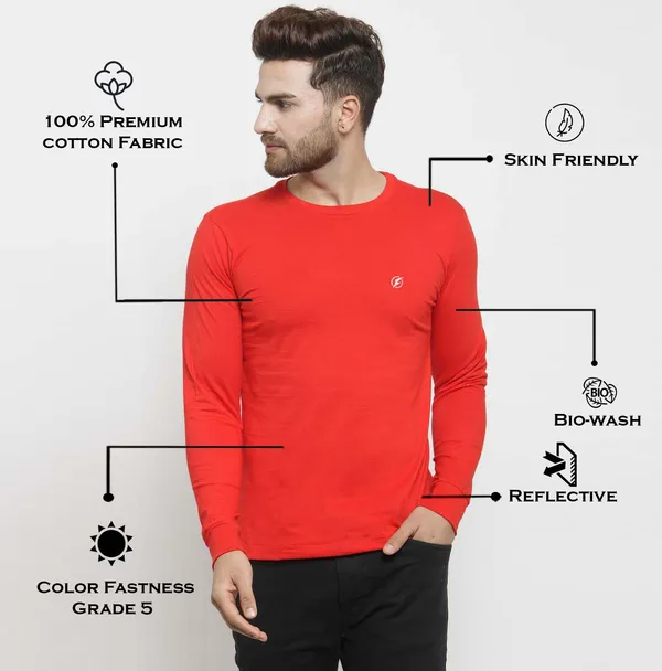 Red_Cotton_Round_Neck_Full_Sleeves_T-Shirt_For_Men_-_Pack_Of_1