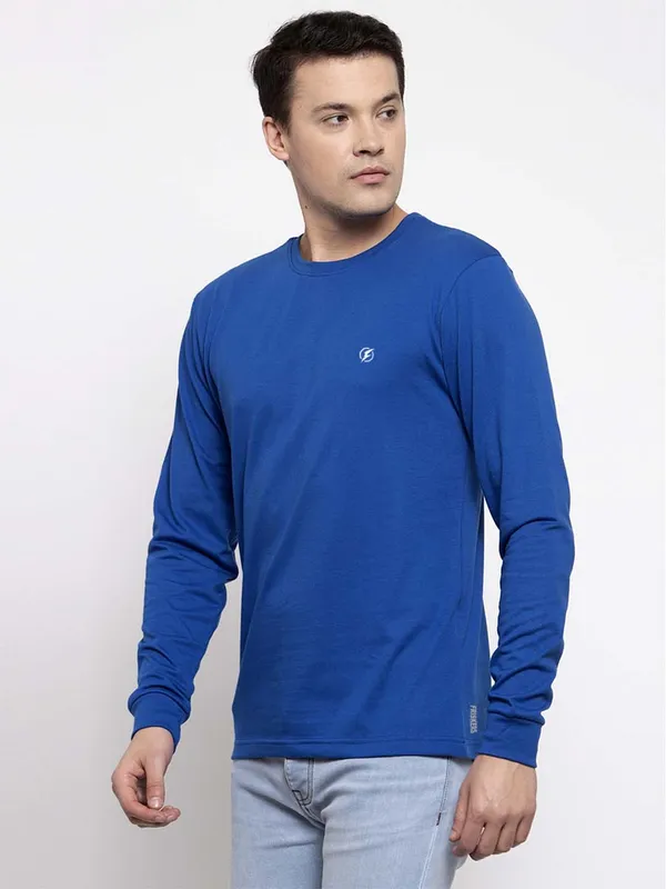 Blue_Cotton_Round_Neck_Full_Sleeves_T-Shirt_For_Men_-_Pack_Of_1