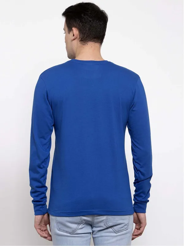 Blue_Cotton_Round_Neck_Full_Sleeves_T-Shirt_For_Men_-_Pack_Of_1