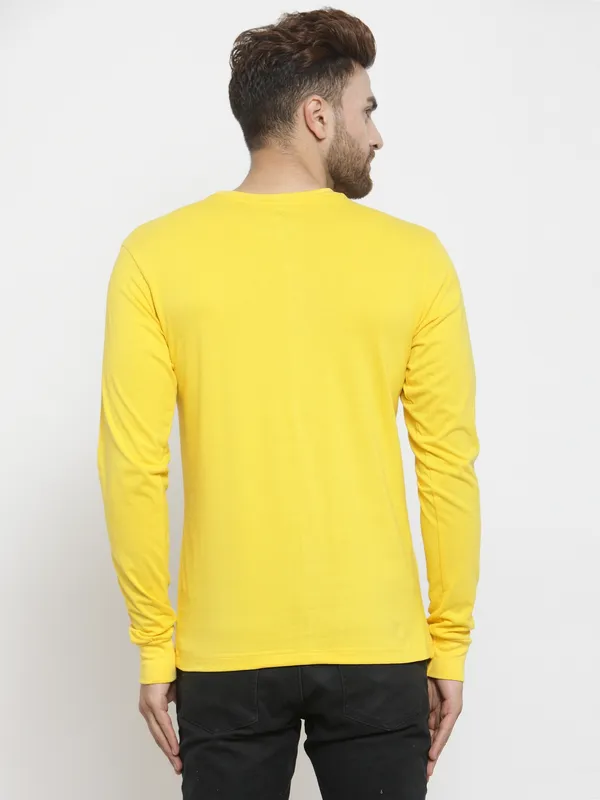 Yellow_Cotton_Round_Neck_Full_Sleeves_T-Shirt_For_Men_-_Pack_Of_1